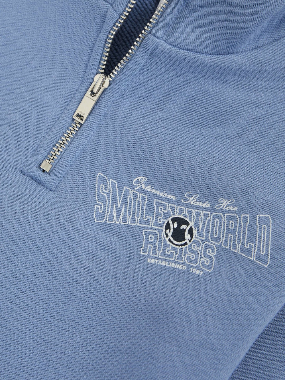 Children & Baby 3-9 yrs SmileyWorld Half-Zip Sweatshirt Unisex Fit in Blue