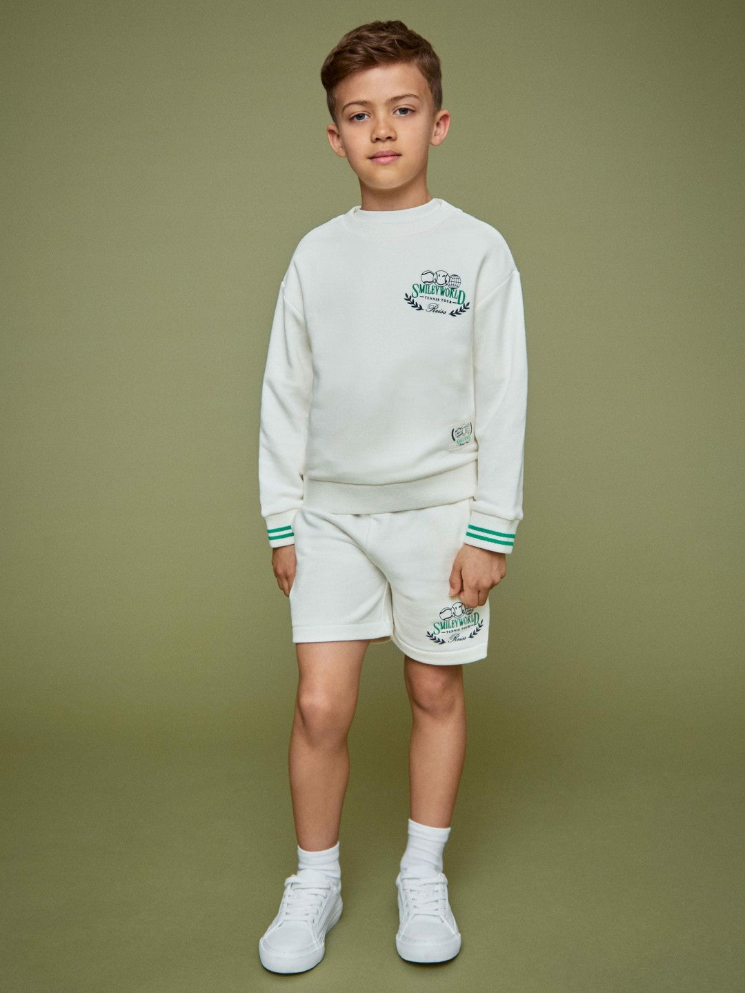 Children & Baby 9-13 yrs SmileyWorld Drawstring Shorts Unisex Fit in White
