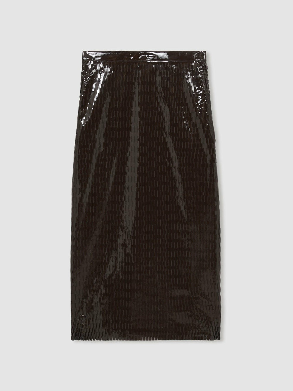 Women Atelier Laser-Cut Pencil Skirt in Chocolate