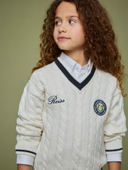 Children & Baby 9-13 yrs SmileyWorld Cable-Knit Jumper Unisex Fit in Off White