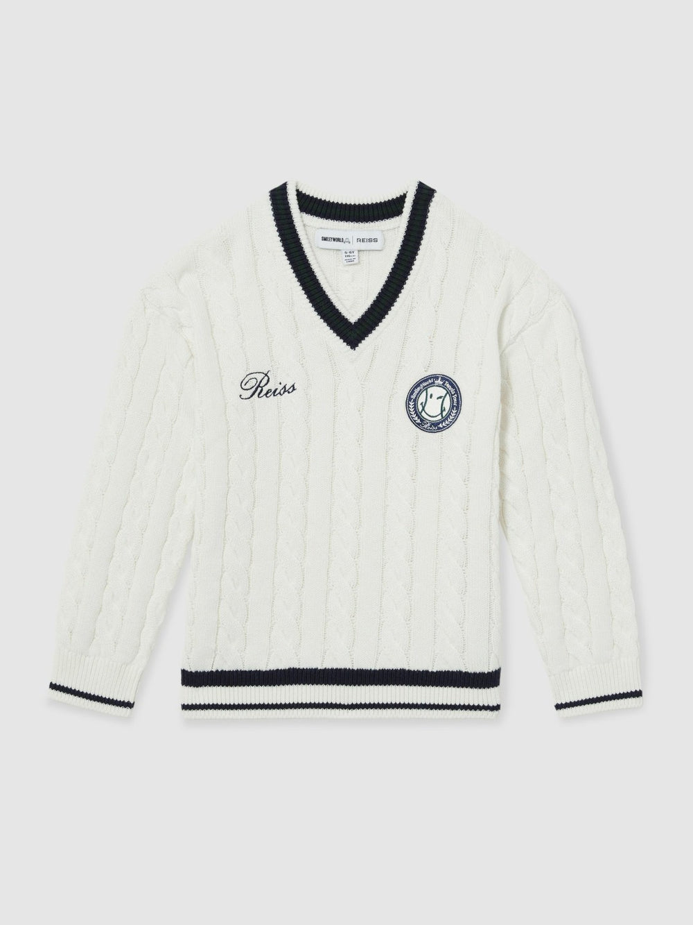 Children & Baby 9-13 yrs SmileyWorld Cable-Knit Jumper Unisex Fit in Off White