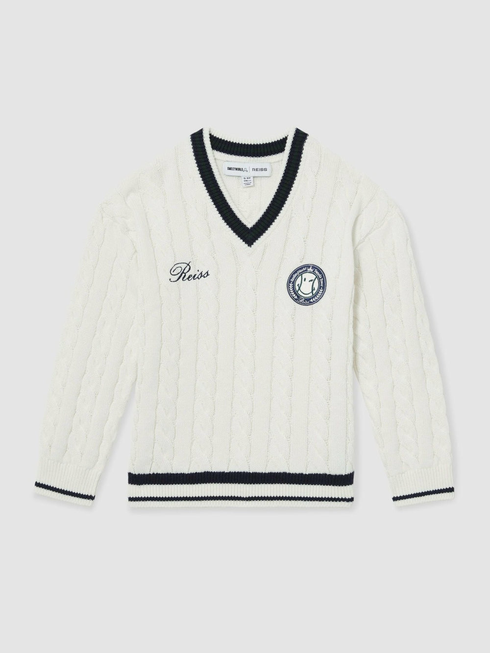 Children & Baby 13-14 yrs SmileyWorld Cable-Knit Jumper Unisex Fit in Off White