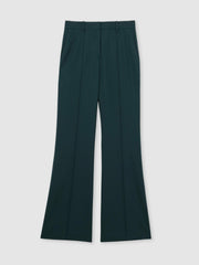 Women Wool-Blend Wide-Leg Suit Trousers in Green