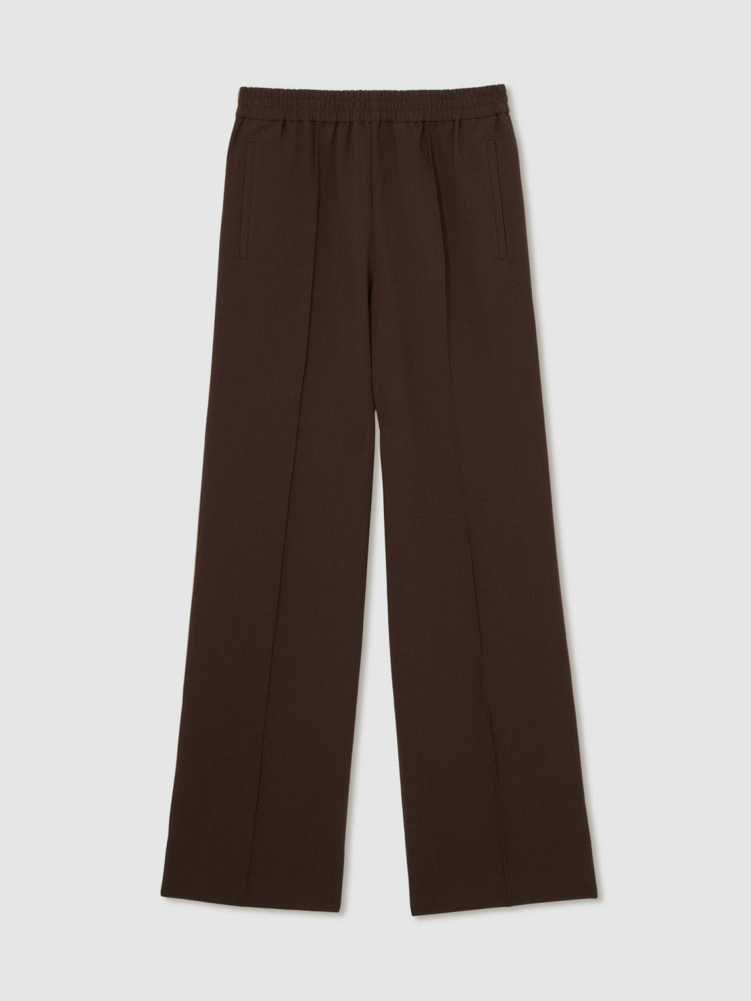 Women Side-Stripe Wide-Leg Trousers in Chocolate Brown