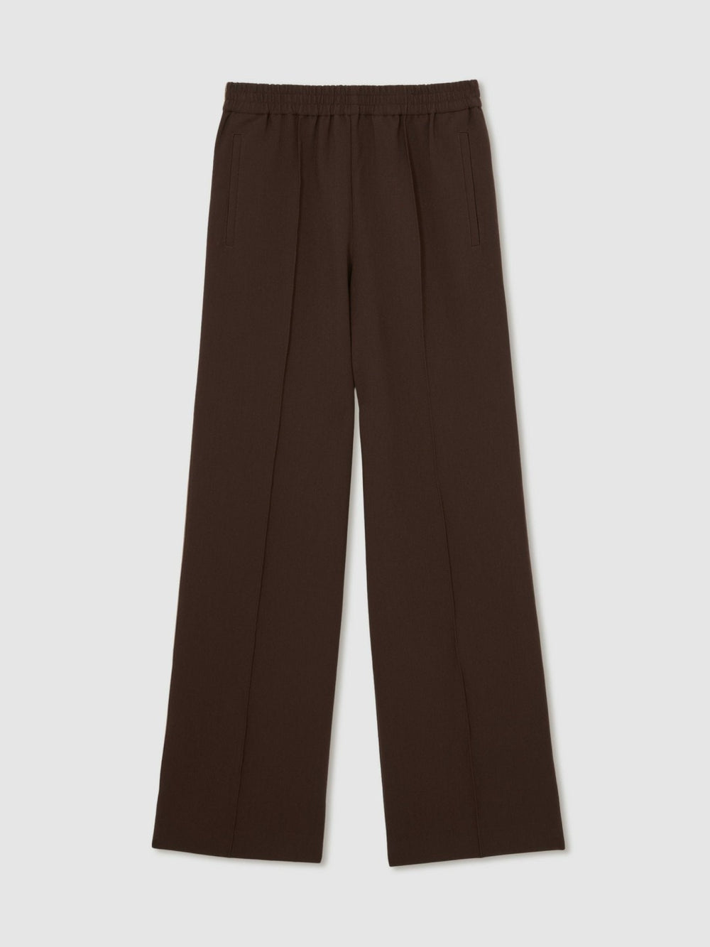 Women Side-Stripe Wide-Leg Trousers in Chocolate Brown