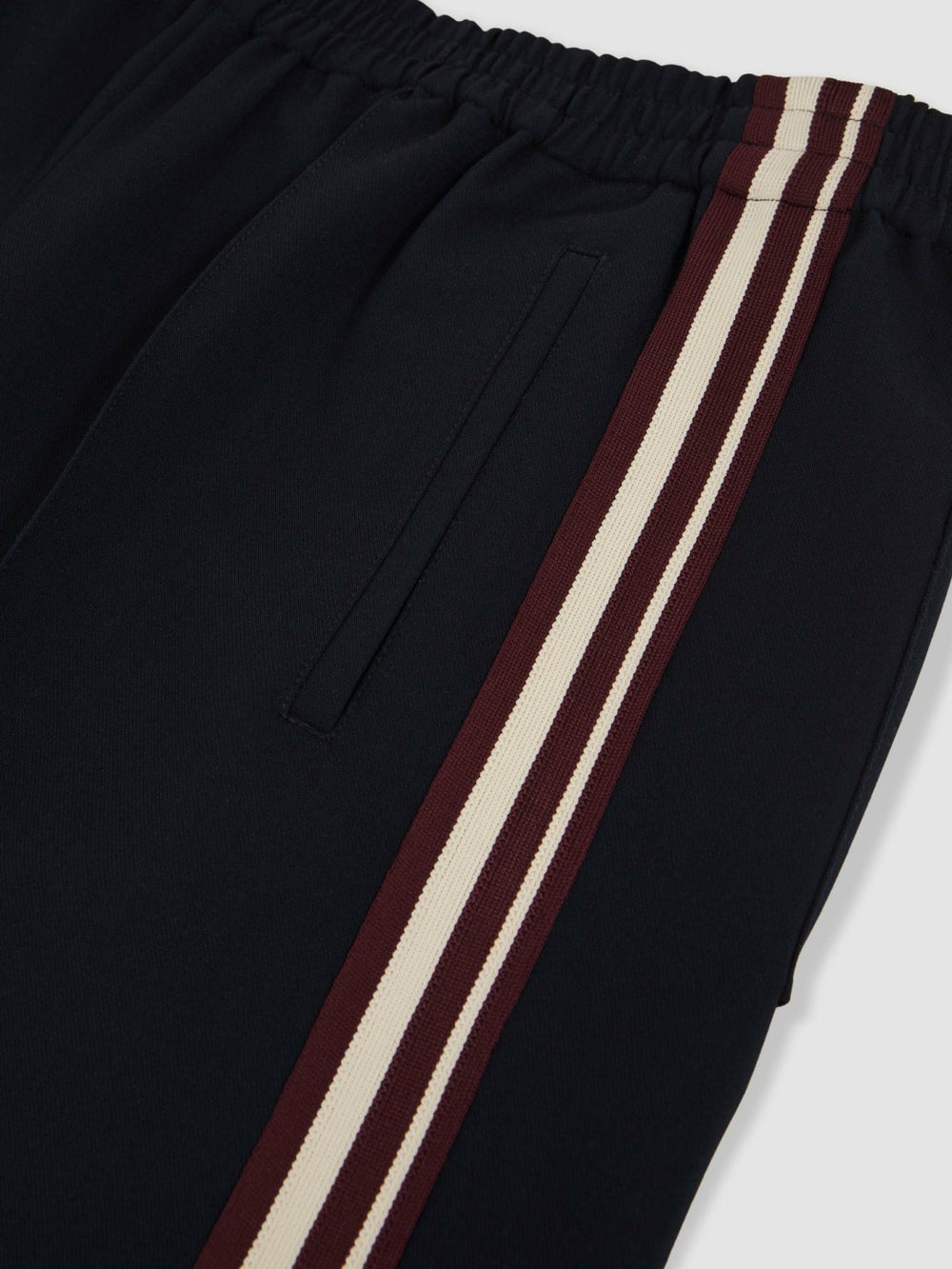 Women Petite Side-Stripe Wide-Leg Trousers in Navy