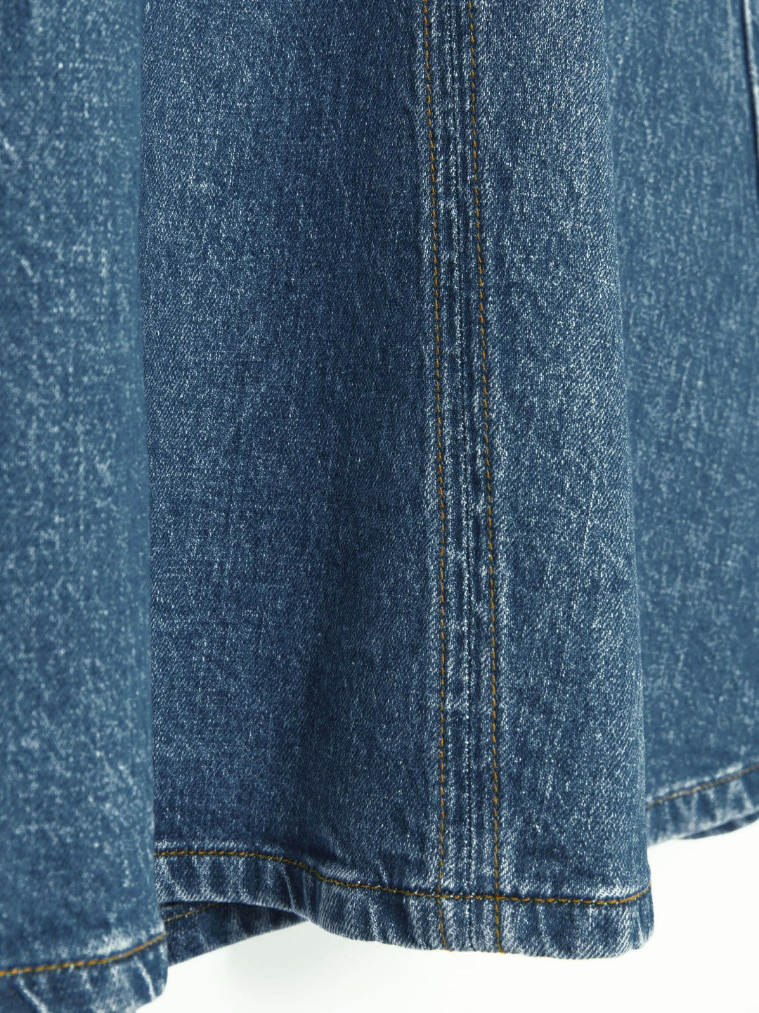 Women Denim Panelled Midi Skirt in Indigo