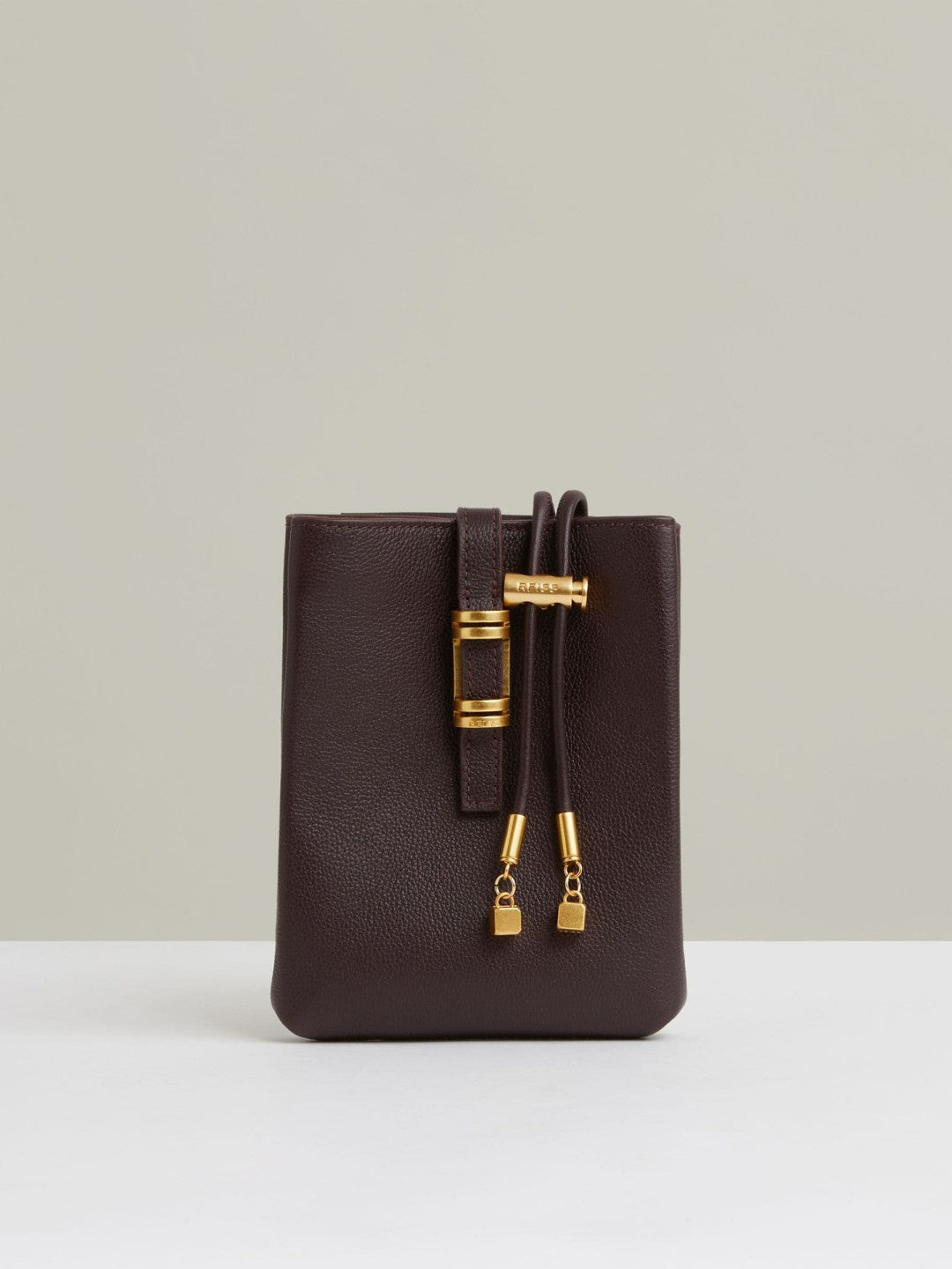Women Leather Phone Holder in Oxblood