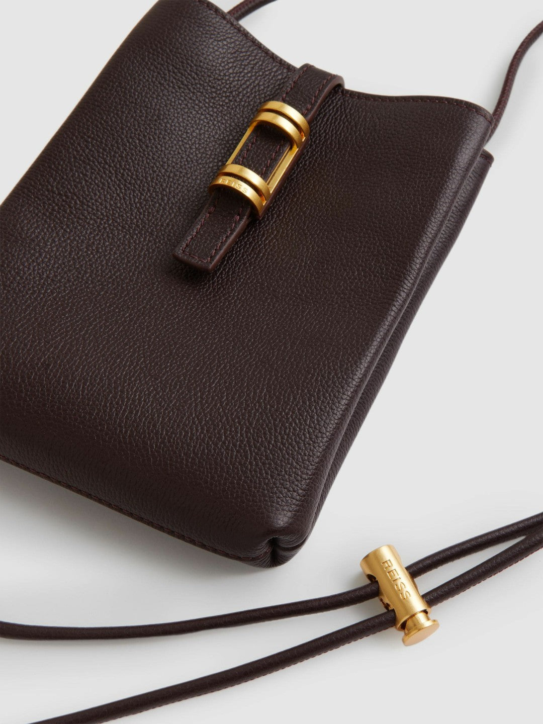 Women Leather Phone Holder in Oxblood