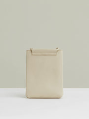 Women Leather Phone Holder in Off White