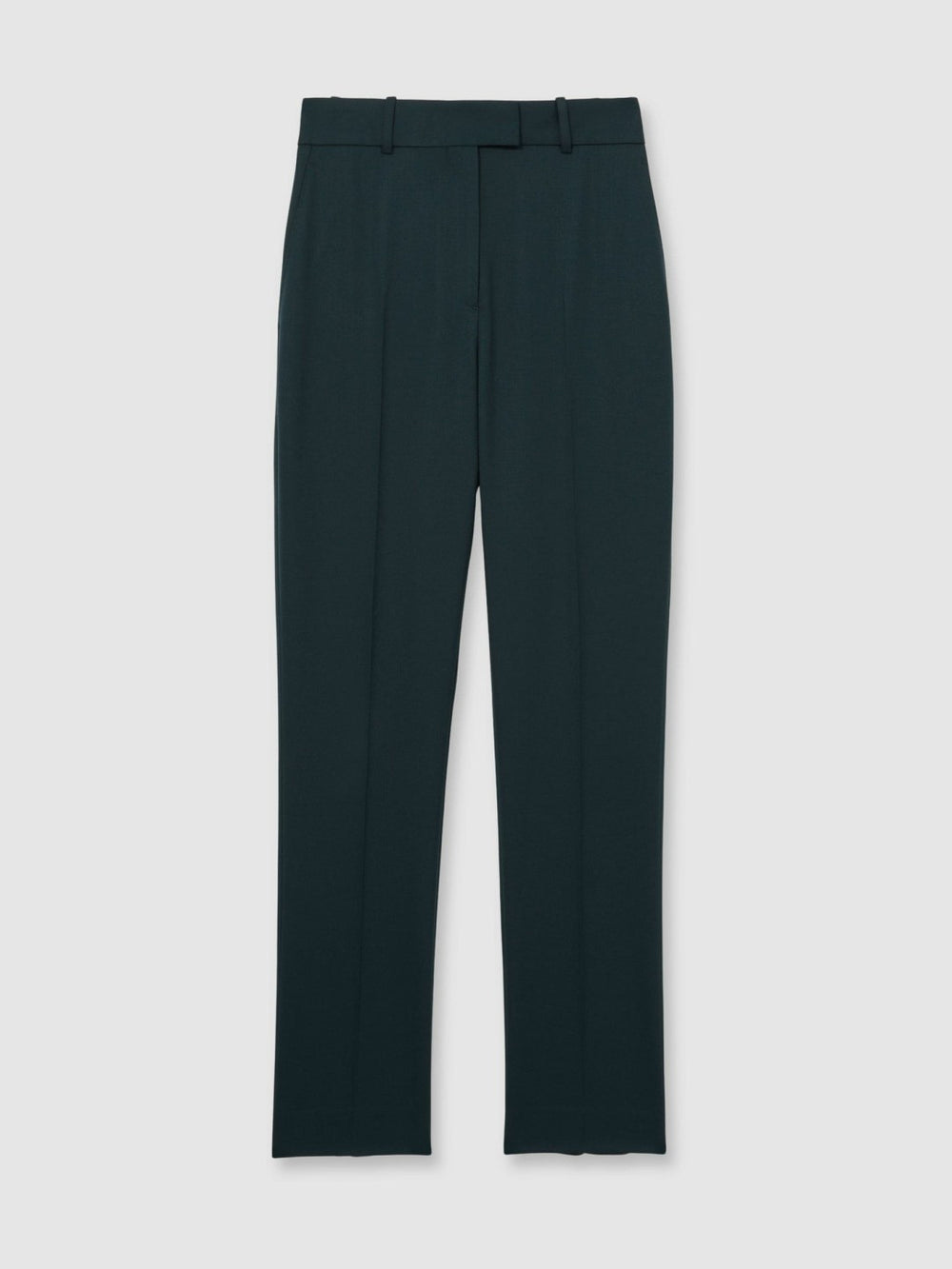 Women Wool-Blend Slim-Fit Suit Trousers in Green