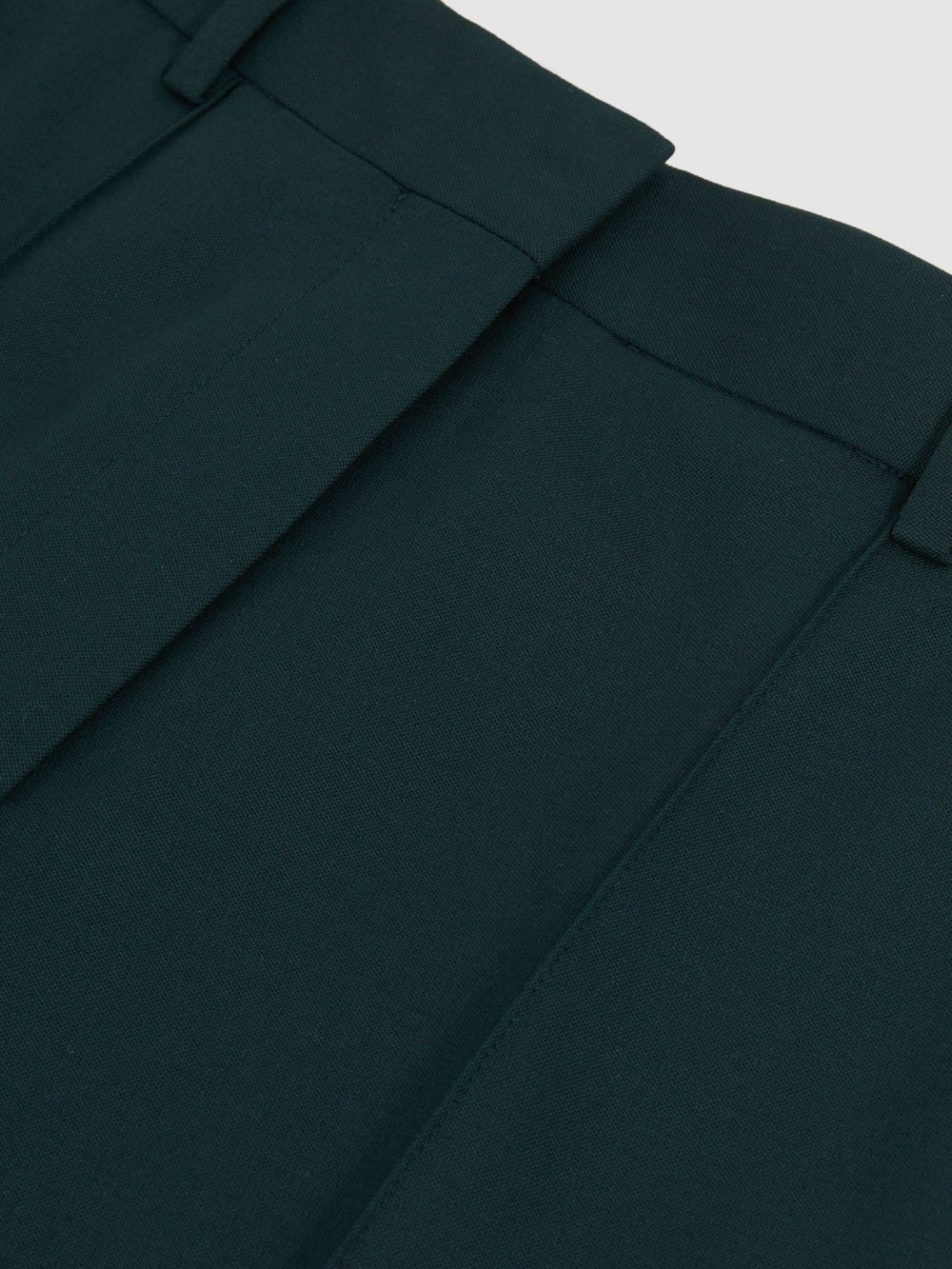 Women Petite Wool-Blend Wide-Leg Suit Trousers in Green