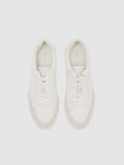Men Bonded-Leather Low-Top Trainers in White