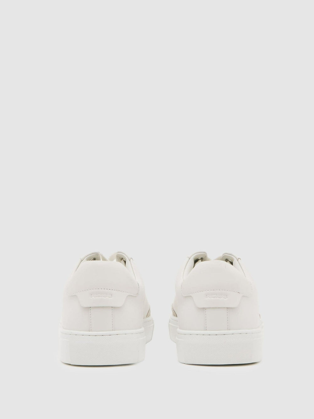 Men Bonded-Leather Low-Top Trainers in White