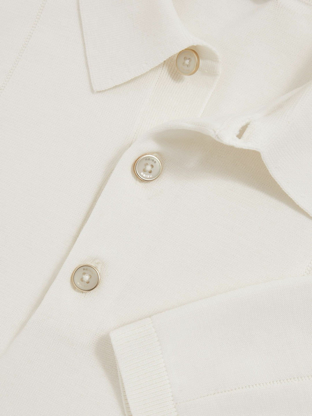 Men Cotton-Silk Polo Shirt in Off White