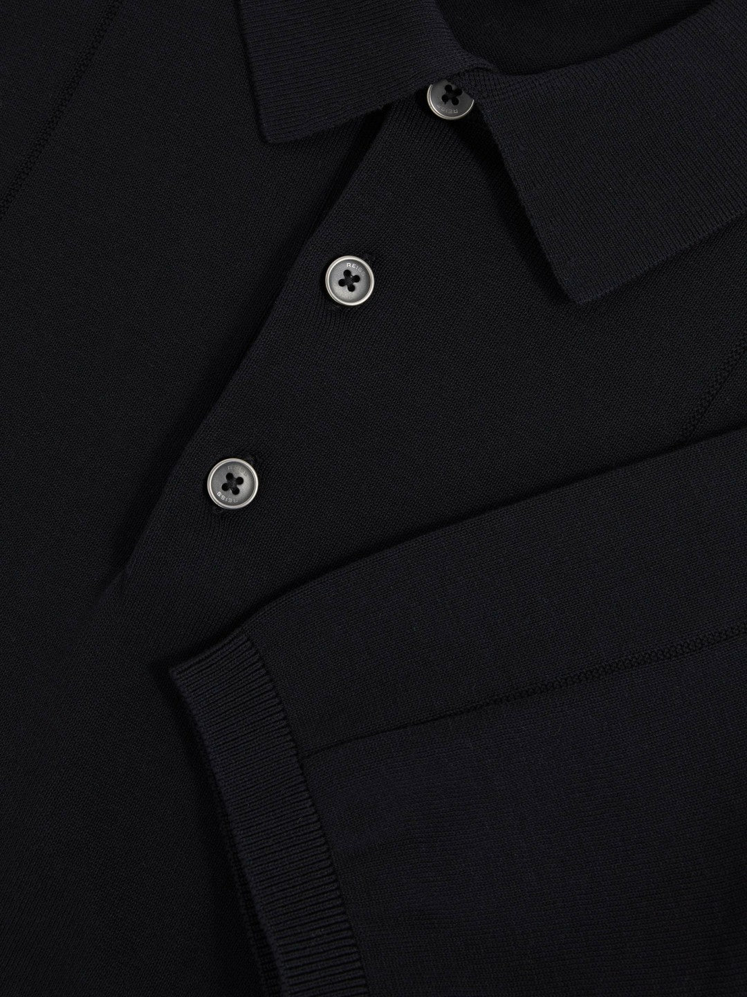 Men Cotton-Silk Polo Shirt in Navy
