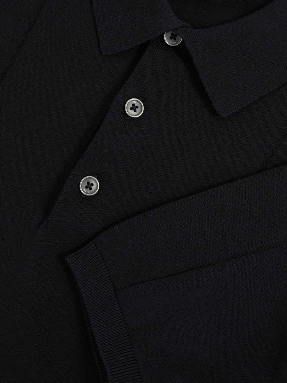 Men Cotton-Silk Polo Shirt in Navy