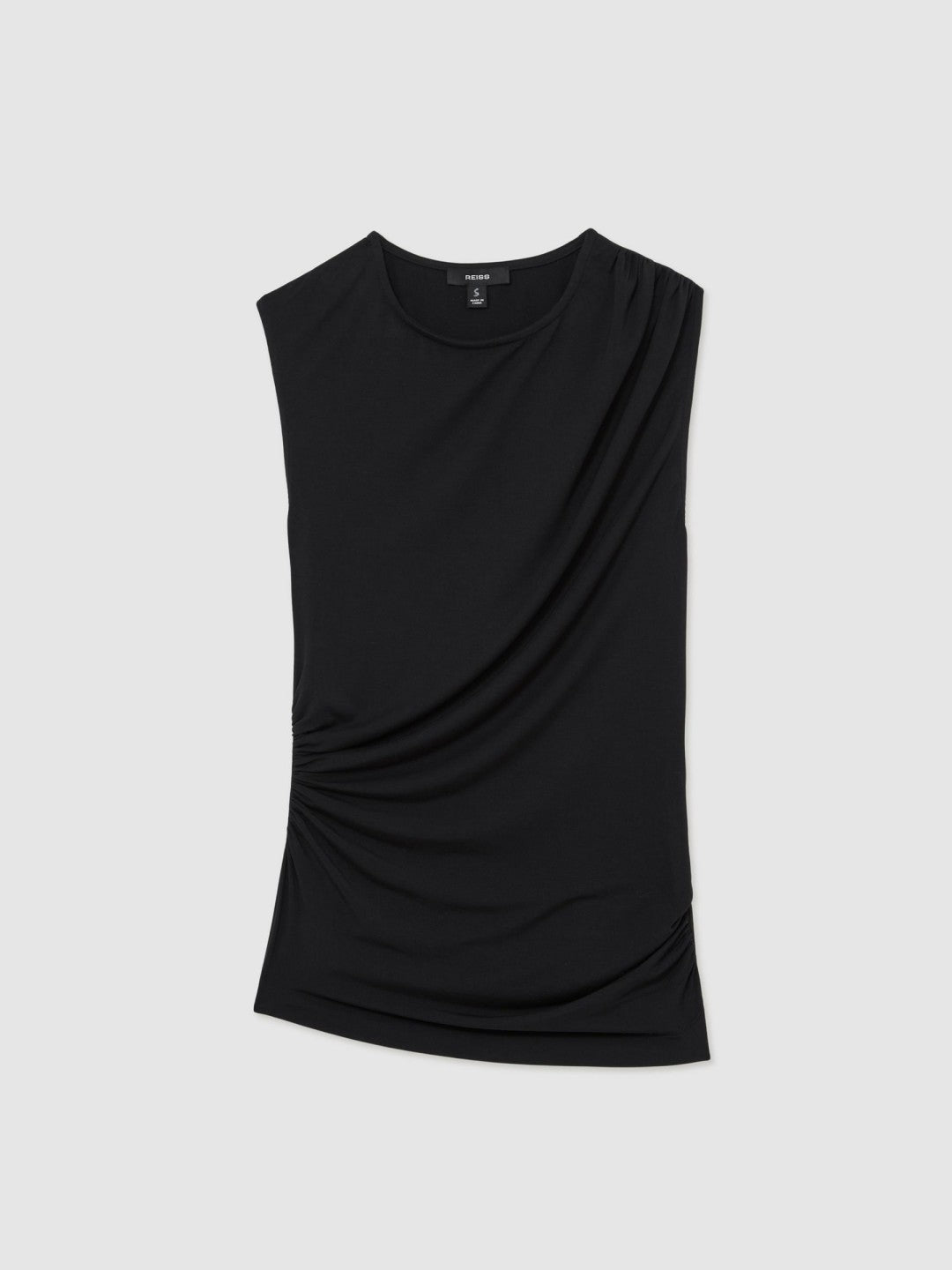 Women Stretch-Modal Ruched Vest in Black