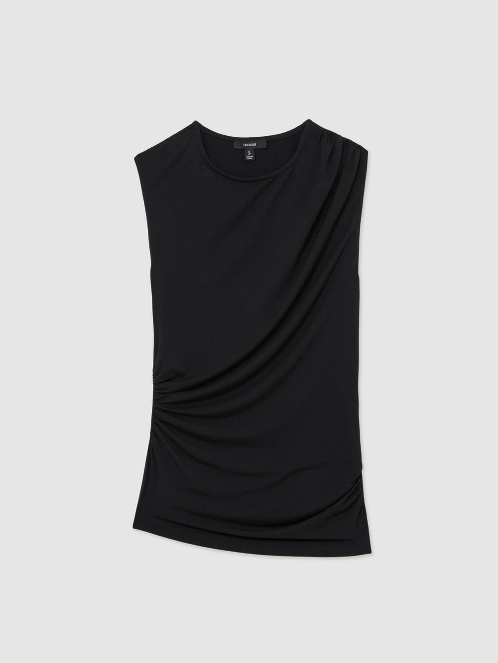 Women Stretch-Modal Ruched Vest in Black