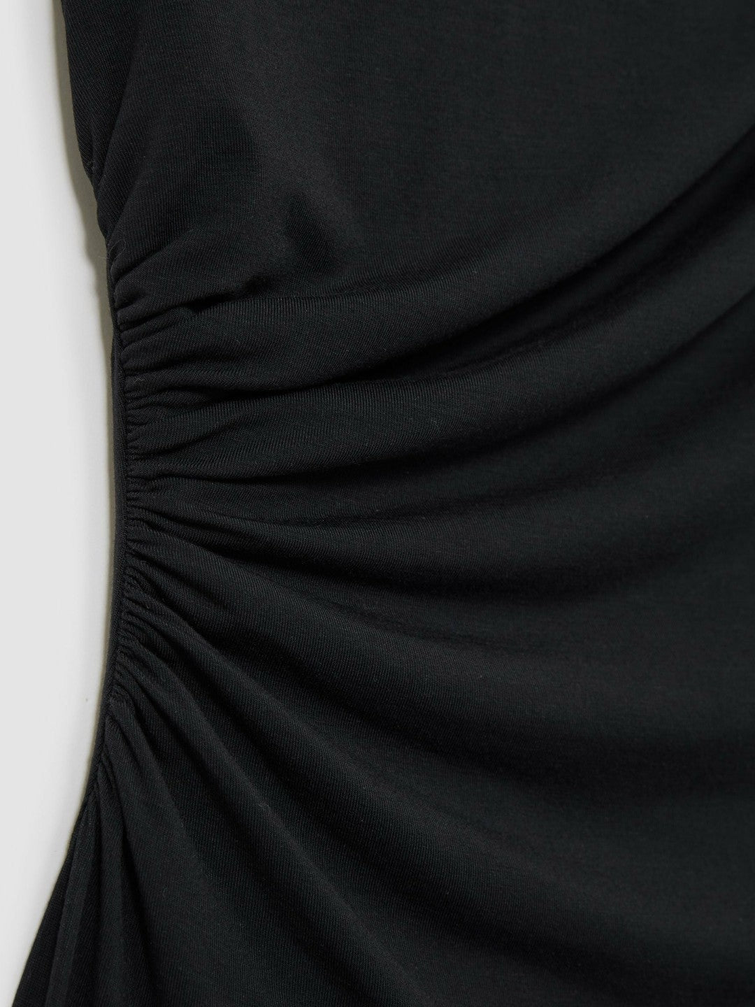 Women Stretch-Modal Ruched Vest in Black