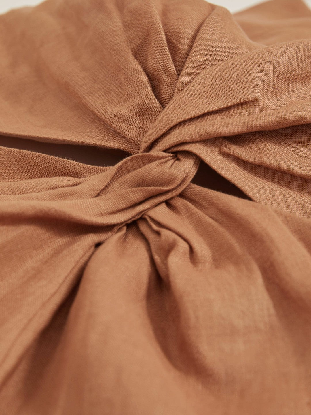 Women Linen Halterneck Cut Out Playsuit in Brown