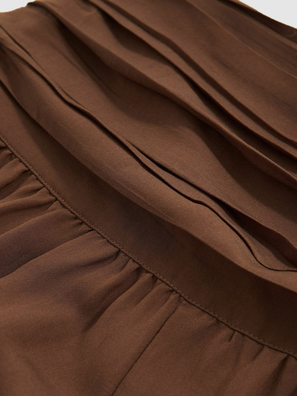 Women Lyocell Blend Wide Leg Trousers in Brown