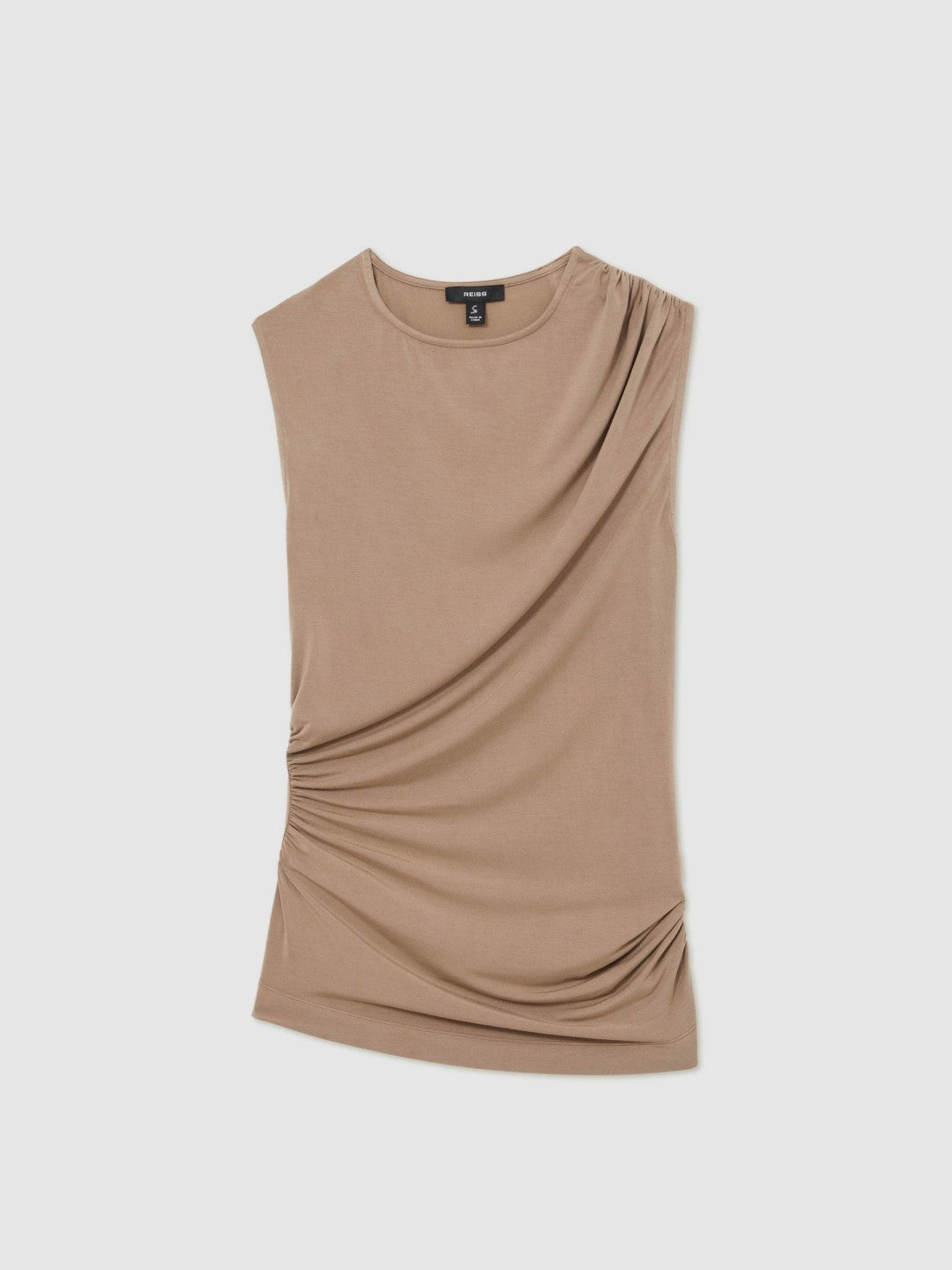 Women Stretch-Modal Ruched Vest in Mocha Brown