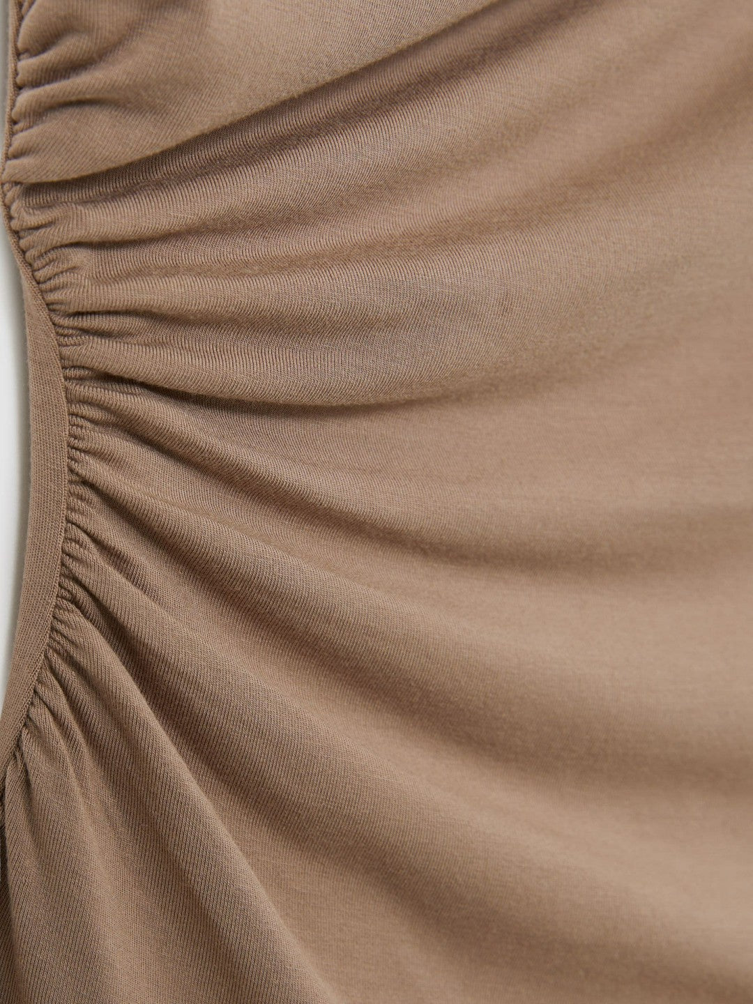 Women Stretch-Modal Ruched Vest in Mocha Brown