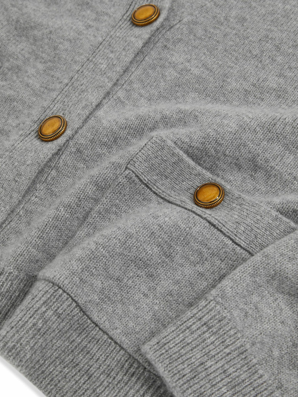 Women Wool-Cashmere Button Cardigan in Silver Grey