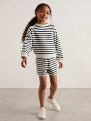 Children & Baby 3-9 yrs Stripe Sweatshirt and Shorts Set Cotton-Blend in Navy/Ivory
