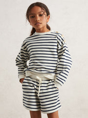 Children & Baby 3-9 yrs Stripe Sweatshirt and Shorts Set Cotton-Blend in Navy/Ivory