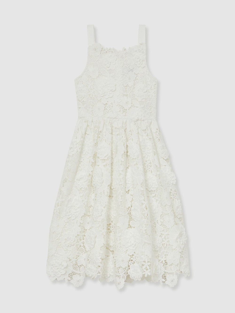Children & Baby 9-13 yrs Guipure-Lace Midi Dress in Ivory