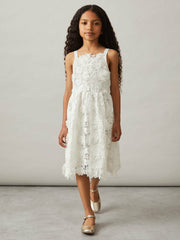 Children & Baby 9-13 yrs Guipure-Lace Midi Dress in Ivory