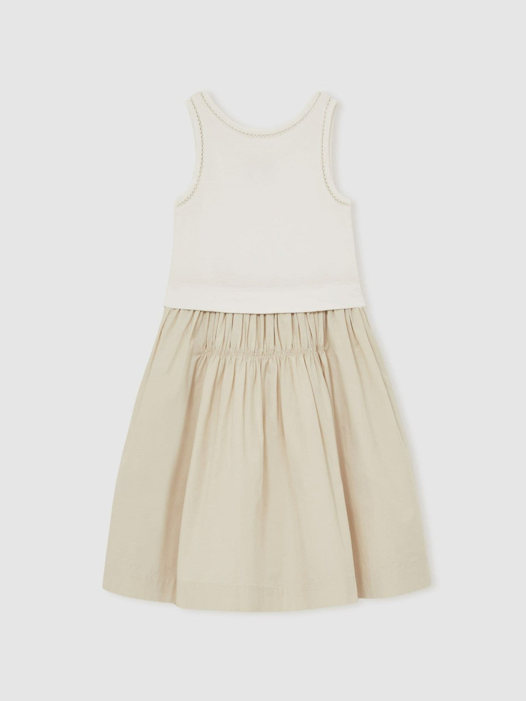 Children & Baby 9-13 yrs Cotton Layered Sleeveless Midi Dress in Neutral