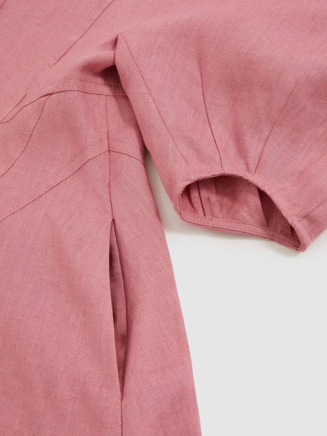 Children & Baby 13-14 yrs Linen Balloon-Sleeve Dress in Pink