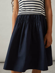 Children & Baby 3-9 yrs Cotton Layered Sleeveless Midi Dress in Navy