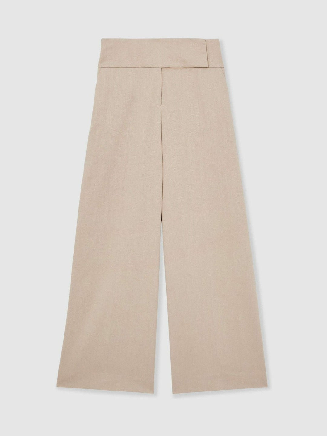 Women Lyocell-Linen Wide-Leg Trousers in Neutral