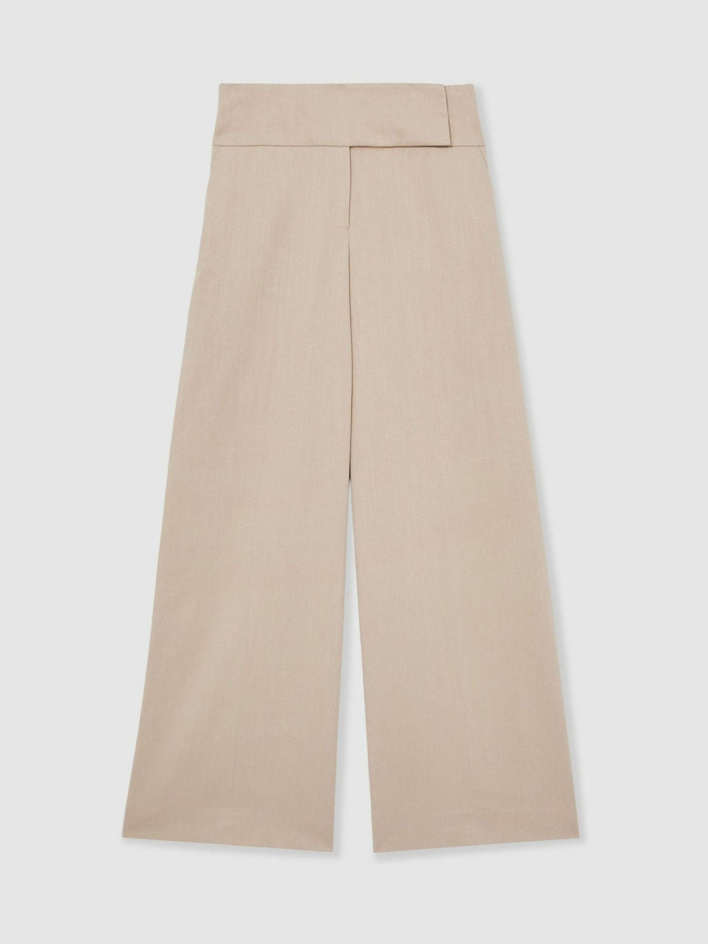 Women Lyocell-Linen Wide-Leg Trousers in Neutral