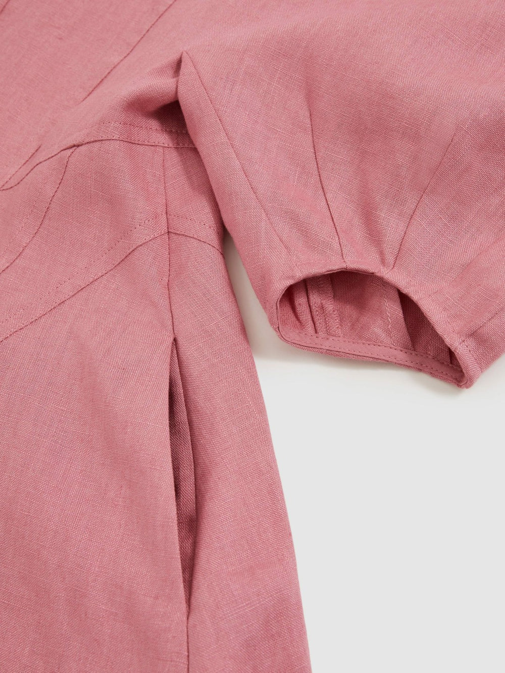 Children & Baby 4-9 yrs Linen Balloon-Sleeve Dress in Pink