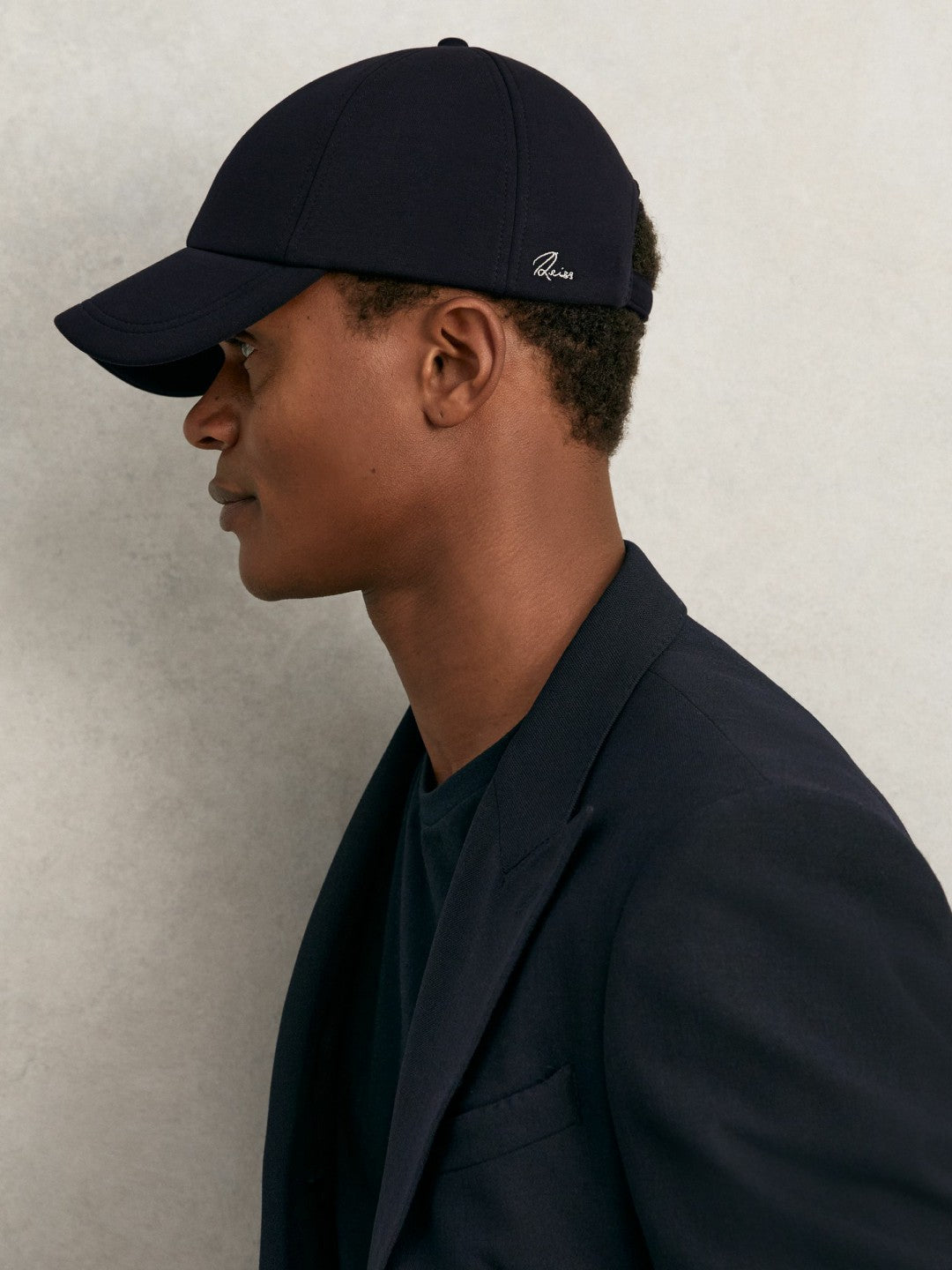Men Jersey Logo-Embroidered Baseball Cap in Navy