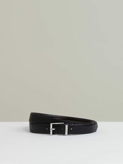 Men Reversible Leather Belt with Interchangeable Buckle in Black/Brown
