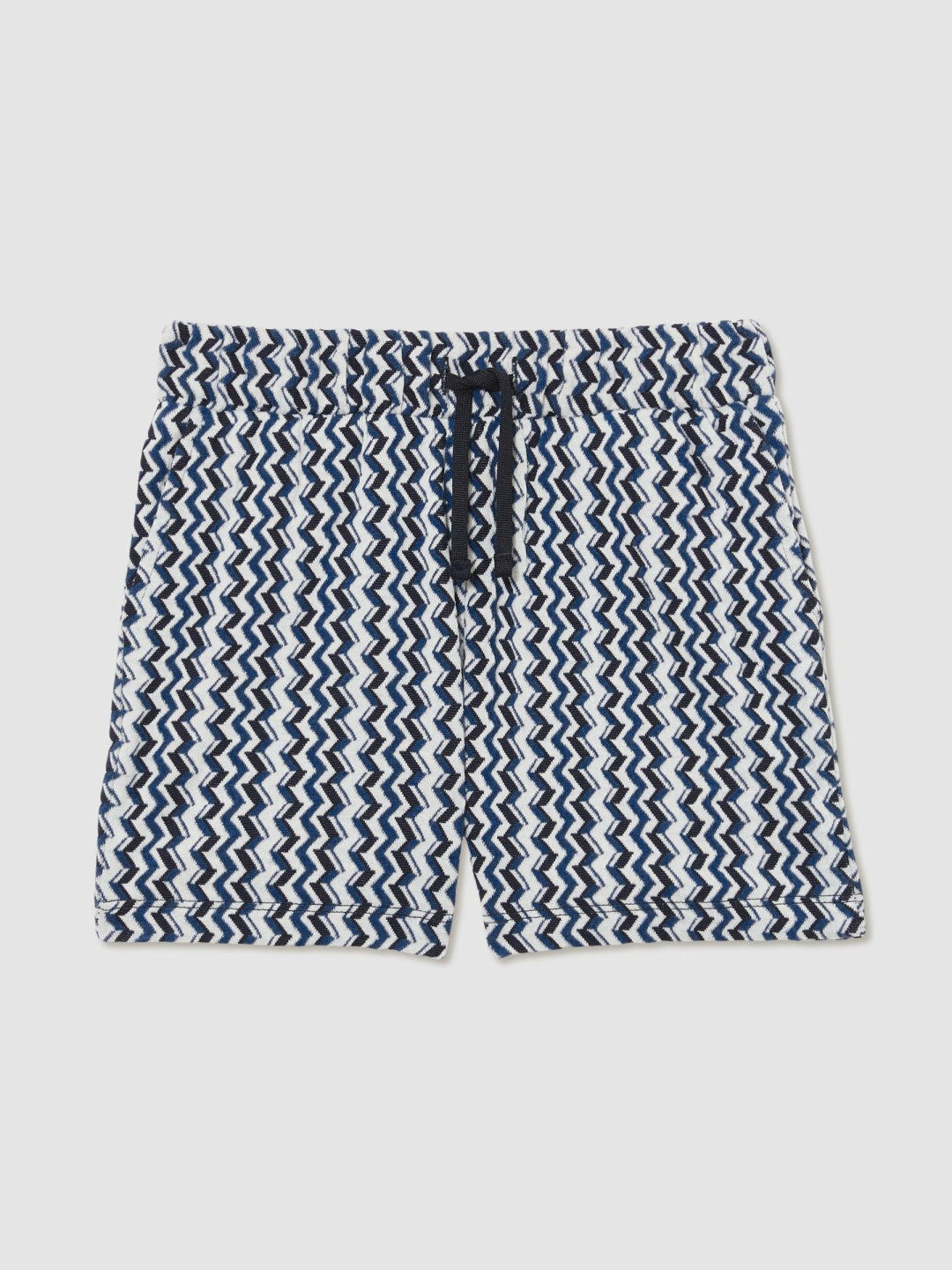 Children & Baby 3-9 yrs Zig-Zag Knit Drawstring Shorts in Blue