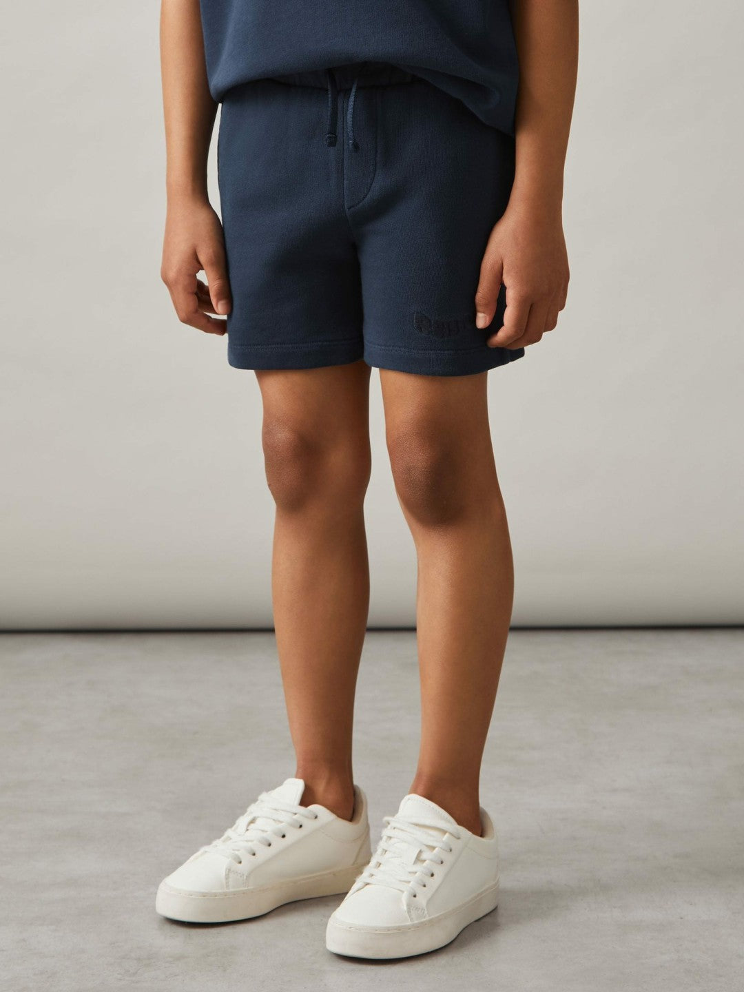 Children & Baby 9-13 yrs Cotton Brand-Embroidered Shorts in Washed Navy