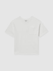 Children & Baby 13-14 yrs Cotton Palm-Embroidery Oversize T-Shirt in Off White