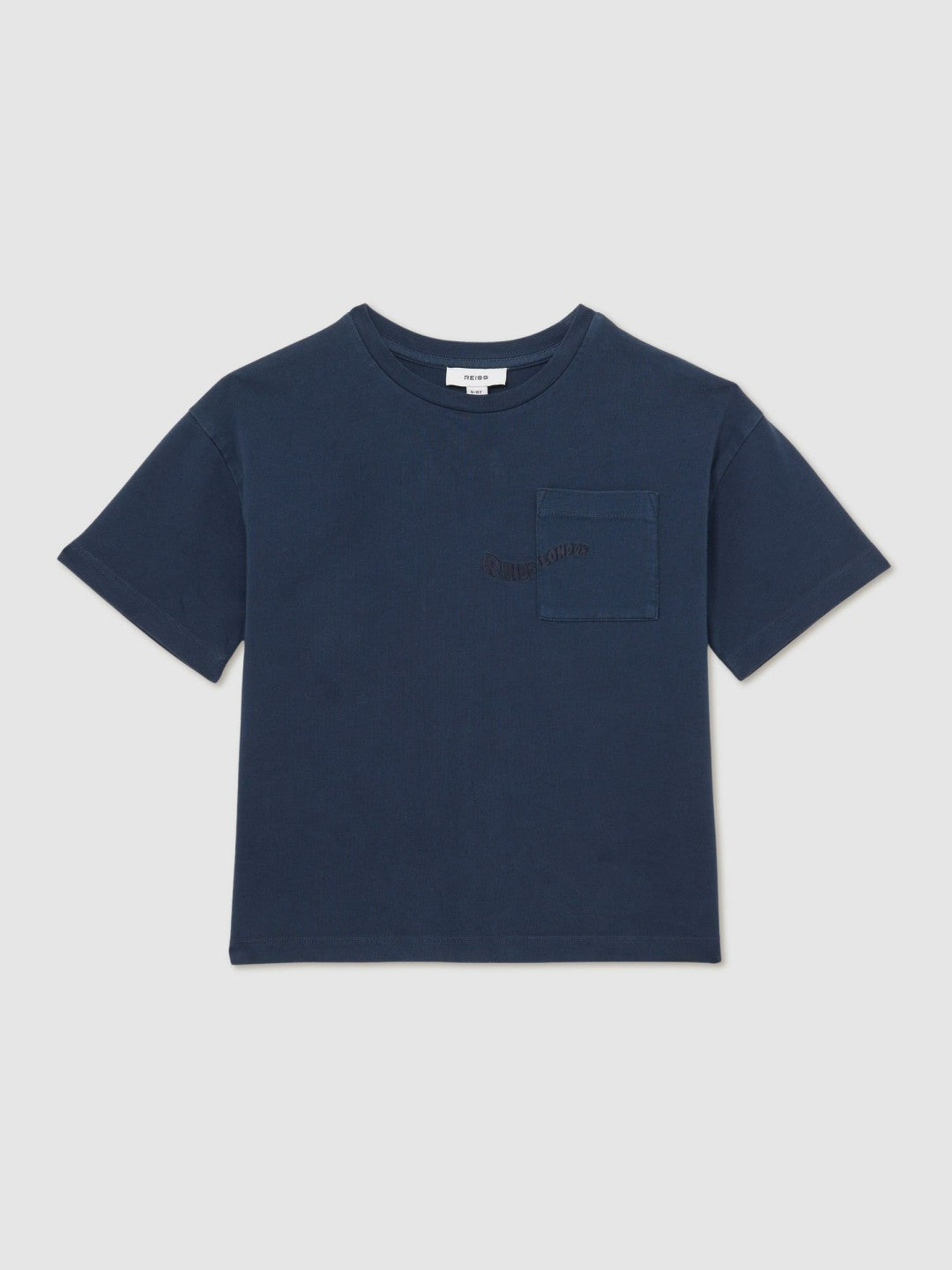 Children & Baby 13-14 yrs Cotton Palm-Embroidery Oversize T-Shirt in Washed Navy
