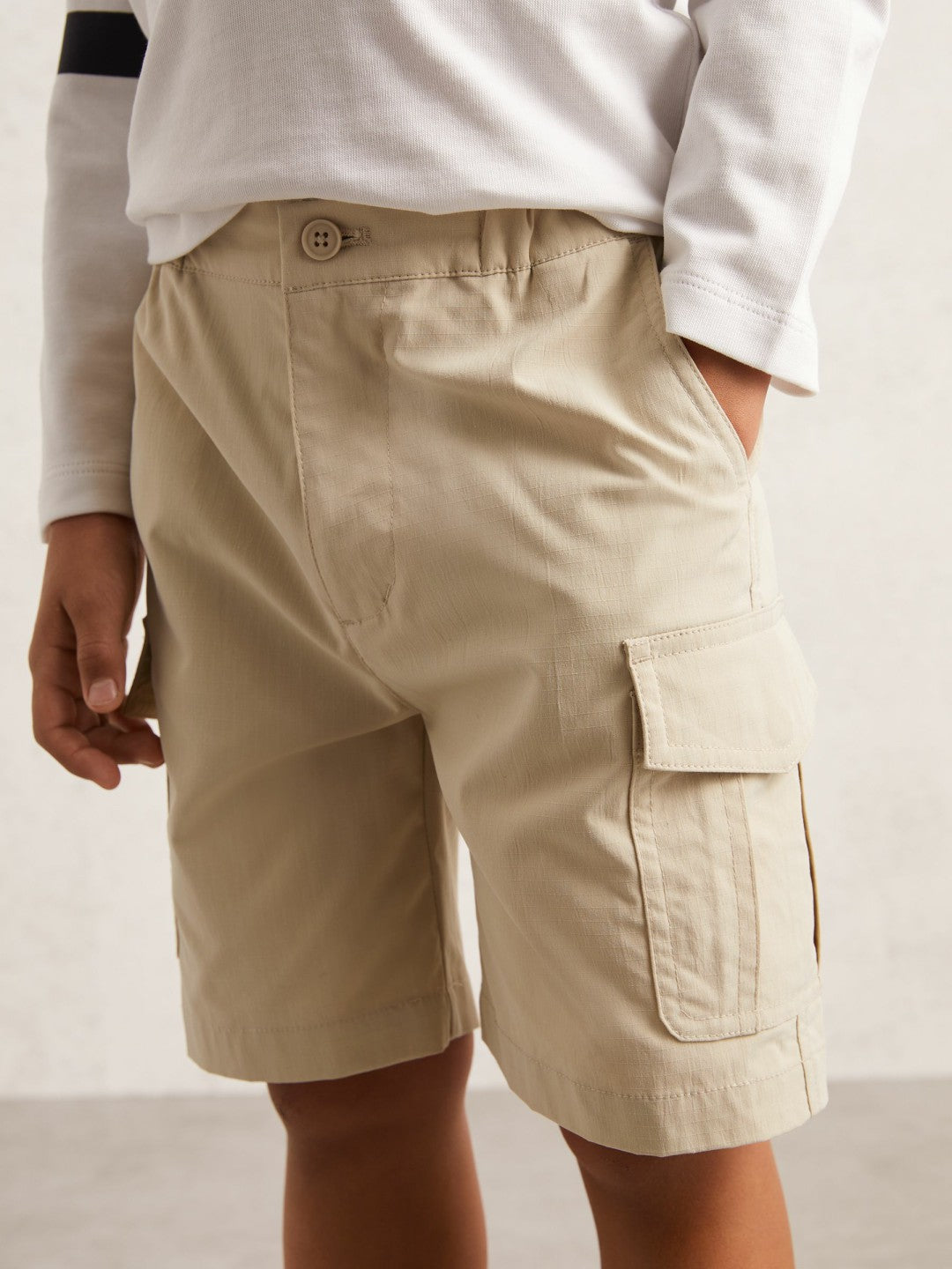Children & Baby 3-9 yrs Ripstop Cargo Shorts in Light Stone