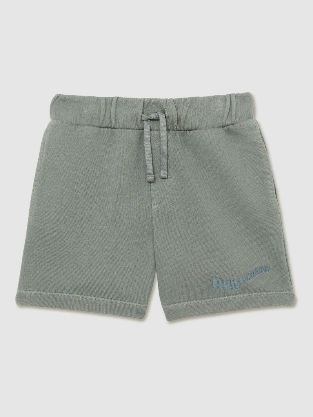 Children & Baby 3-9 yrs Cotton Brand-Embroidered Shorts in Washed Sage