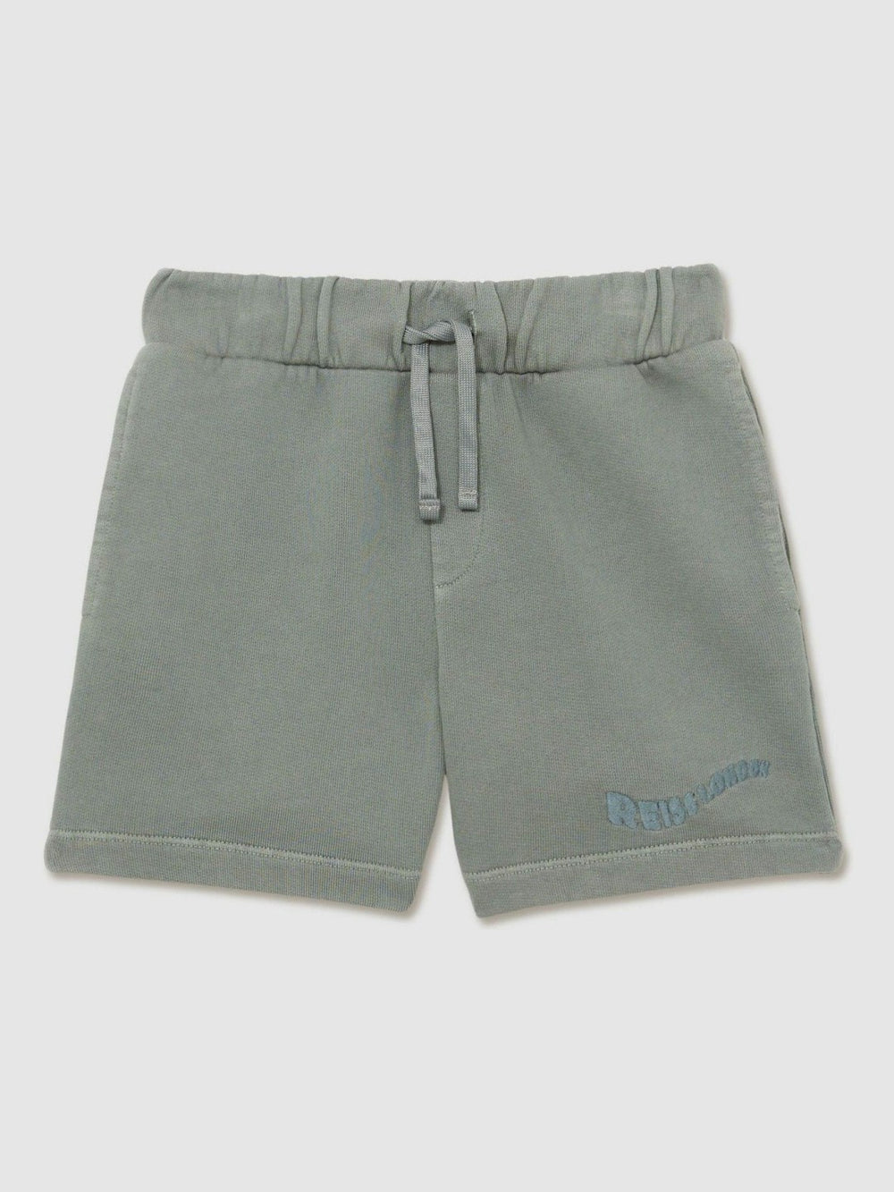 Children & Baby 3-9 yrs Cotton Brand-Embroidered Shorts in Washed Sage