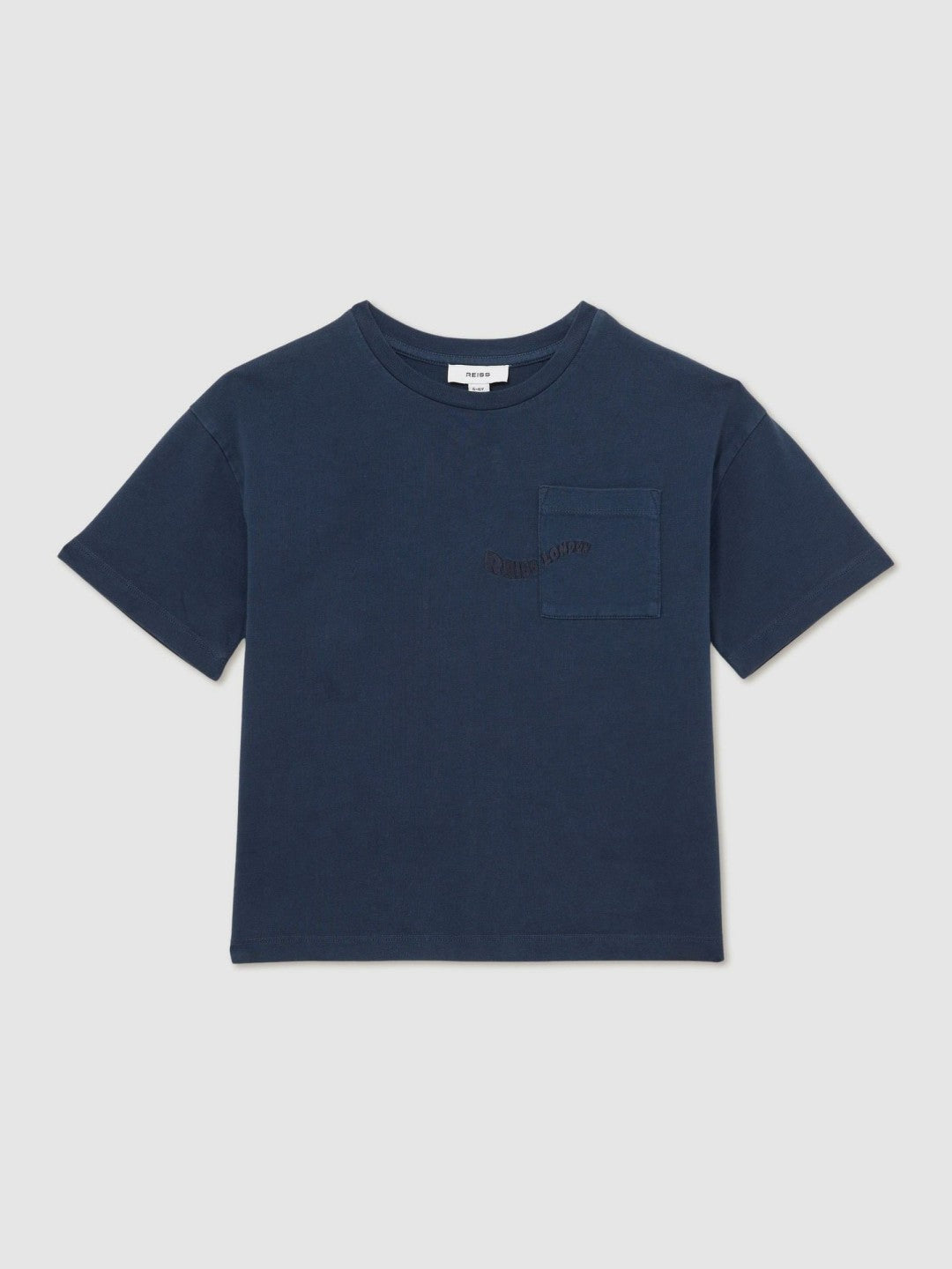 Children & Baby 9-13 yrs Cotton Palm-Embroidery Oversize T-Shirt in Washed Navy