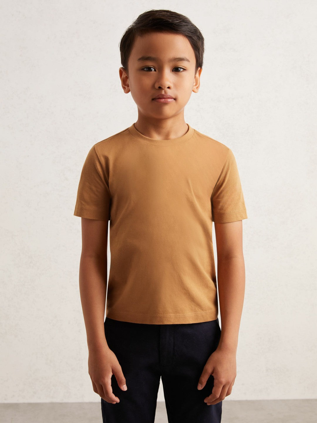 Children & Baby 9-13 yrs Crew Neck T-Shirt in Tan Brown